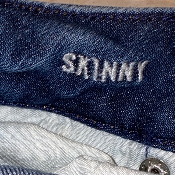 AE Stretch '90s Skinny Jean in Distressed Dark Atlantic size 00 - Picture 5 of 11